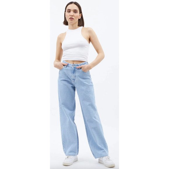 Dr. Denim Denim - DR. DENIM Donna Pebble Superlight Retro High Rise Wide Leg Jeans - Size 24